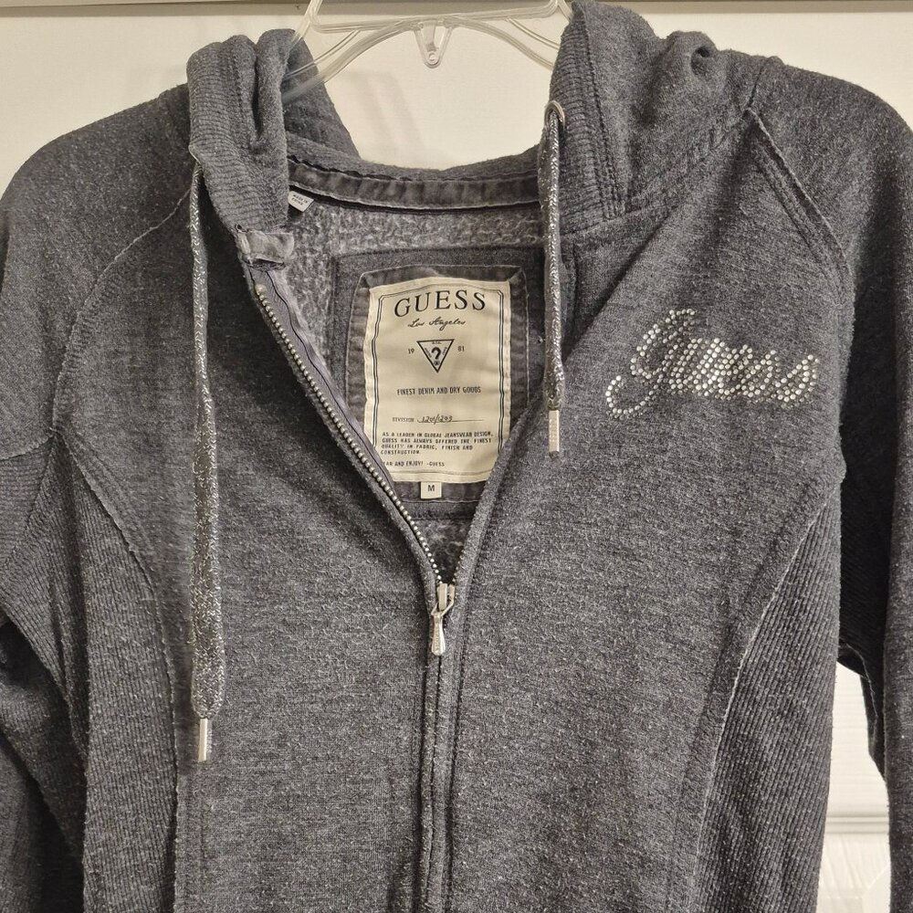 Grey Guess zip up sweater